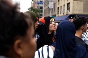 Palestinian Rally In Response To Hamas Attack In New York City