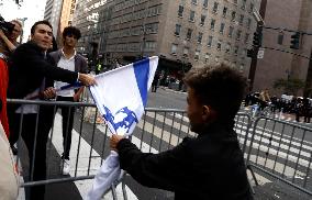 Palestinian Rally In Response To Hamas Attack In New York City