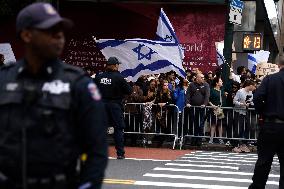 Palestinian Rally In Response To Hamas Attack In New York City