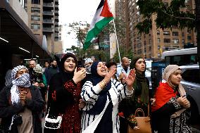 Palestinian Rally In Response To Hamas Attack In New York City