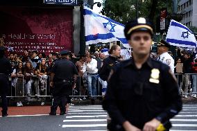 Palestinian Rally In Response To Hamas Attack In New York City