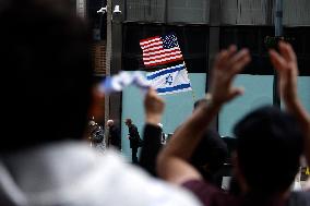 Palestinian Rally In Response To Hamas Attack In New York City