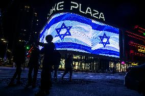 Flag Of Israel Was Placed On Advertising Screens On The Streets Of Kyiv