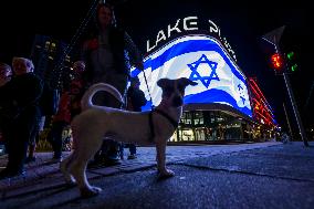 Flag Of Israel Was Placed On Advertising Screens On The Streets Of Kyiv