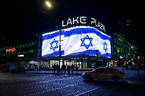 Flag Of Israel Was Placed On Advertising Screens On The Streets Of Kyiv