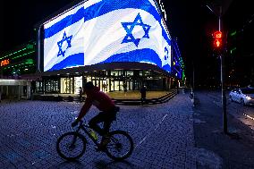 Flag Of Israel Was Placed On Advertising Screens On The Streets Of Kyiv