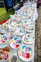 Products on sale on a fair