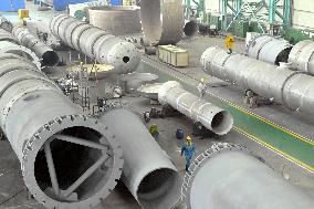 Workers Weld Steel Products in Jingjiang