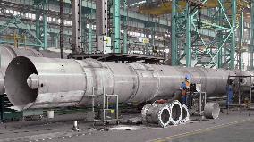 Workers Weld Steel Products in Jingjiang