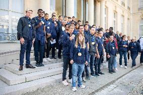 Macron Receives Athletes - Paris