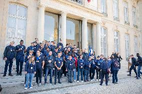 Macron Receives Athletes - Paris