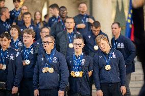 Macron Receives Athletes - Paris