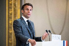 Macron Receives Athletes - Paris