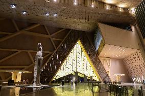 EGYPT-GIZA-GRAND EGYPTIAN MUSEUM-NIGHT VIEW