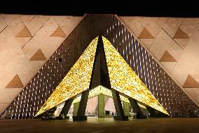 EGYPT-GIZA-GRAND EGYPTIAN MUSEUM-NIGHT VIEW