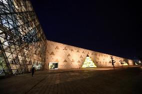 EGYPT-GIZA-GRAND EGYPTIAN MUSEUM-NIGHT VIEW