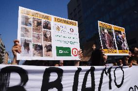 The Protest Of Animal Rights Activists For The Killing Of Pigs In The Shelter Santuario Progetto Cuori Liberi Of Sairano In Mila