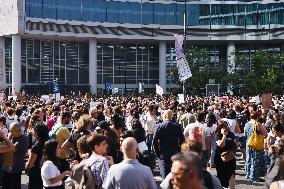 The Protest Of Animal Rights Activists For The Killing Of Pigs In The Shelter Santuario Progetto Cuori Liberi Of Sairano In Mila