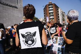 The Protest Of Animal Rights Activists For The Killing Of Pigs In The Shelter Santuario Progetto Cuori Liberi Of Sairano In Mila