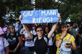 The Protest Of Animal Rights Activists For The Killing Of Pigs In The Shelter Santuario Progetto Cuori Liberi Of Sairano In Mila