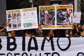 The Protest Of Animal Rights Activists For The Killing Of Pigs In The Shelter Santuario Progetto Cuori Liberi Of Sairano In Mila