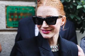 Jessica Chastain Celebrity Sightings In Milan