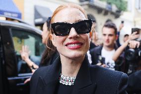 Jessica Chastain Celebrity Sightings In Milan