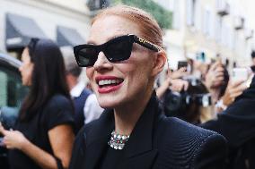 Jessica Chastain Celebrity Sightings In Milan