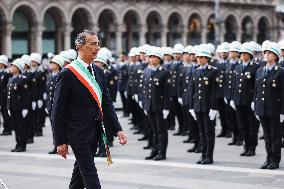 The Celebration For The 163rd Anniversary Of The Foundation Of The Local Police Corps In Piazza Duomo In Milan