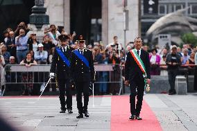 The Celebration For The 163rd Anniversary Of The Foundation Of The Local Police Corps In Piazza Duomo In Milan