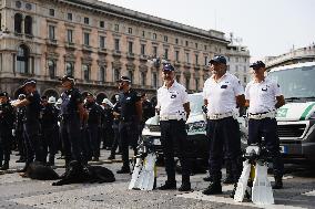 The Celebration For The 163rd Anniversary Of The Foundation Of The Local Police Corps In Piazza Duomo In Milan