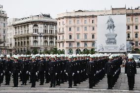 The Celebration For The 163rd Anniversary Of The Foundation Of The Local Police Corps In Piazza Duomo In Milan