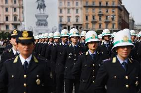 The Celebration For The 163rd Anniversary Of The Foundation Of The Local Police Corps In Piazza Duomo In Milan