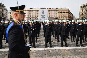 The Celebration For The 163rd Anniversary Of The Foundation Of The Local Police Corps In Piazza Duomo In Milan