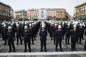 The Celebration For The 163rd Anniversary Of The Foundation Of The Local Police Corps In Piazza Duomo In Milan