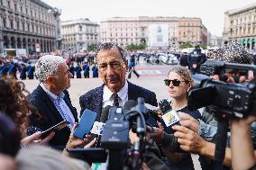 The Celebration For The 163rd Anniversary Of The Foundation Of The Local Police Corps In Piazza Duomo In Milan