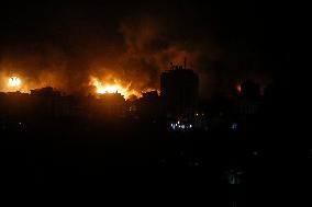 Israeli Air Strikes On Gaza City