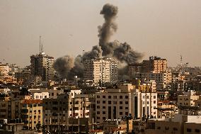 Israeli Air Strikes On Gaza City