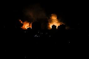 Israeli Air Strikes On Gaza City