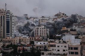 Israeli Air Strikes On Gaza City