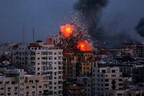 Israeli Air Strikes On Gaza City