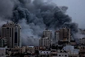 Israeli Air Strikes On Gaza City