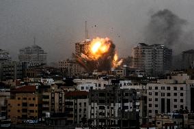 Israeli Air Strikes On Gaza City