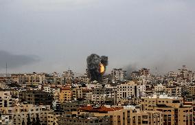 Israeli Air Strikes On Gaza City