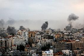 Israeli Air Strikes On Gaza City