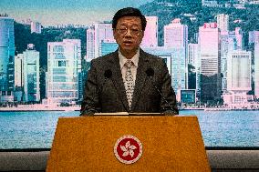 Hong Kong John Lee Press Briefing Before Exco Meeting