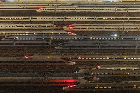 Trains Run in Nanjing