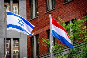 Israeli Flag Hoisted On Dutch Government Buildings - The Hague