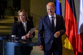 German Chancellor Scholz Meets Italian Prime Minister Meloni in Berlin, Germany