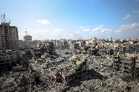 Aftermath Of Israeli Air Strikes In Gaza City